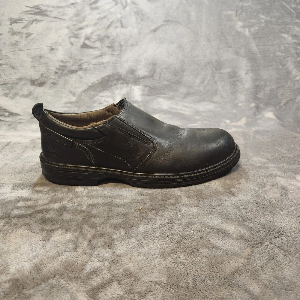 Caterpillar Shoes Mens 8.5 Wide Black Leather Conclude Slip-On Steel Toe  P90098